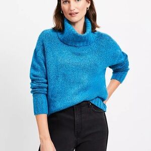 LOFT Vibrant Blue Cowl Neck Sweater